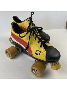 Vintage Kryptonics Quad Roller Skates Yellow Red White Adults EST Men’s 8